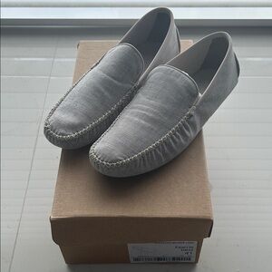 Brand new Loro Piana Maurices Light Gray Slip-On Loafers size 41